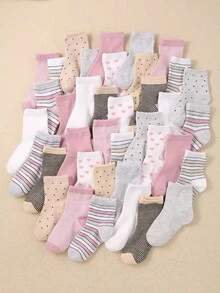 20 đôi tất trẻ em cao đến bắp chân, tất trẻ em với nơ, trái tim, thỏ dễ thương, sọc, chấm bi, họa tiết hoa và thêu, thích hợp cho bé gái mặc hàng ngày, phù hợp cho bé từ 1-16 tuổi, dùng được cả bốn mùa, thoáng khí, mềm mại và thoải mái, giao hàng ngẫu nhiên về màu sắc và kiểu dáng. - Nhiều màu - Xem 5