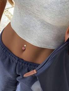 1 قطعة من الفضة الإسترليني S925 غير مسبب للحساسية للسرة، كرة من الراين اللامعة، كرة فرو، منحني، ثقب السرة على شكل C، مناسب للنساء، أفضل هدية لصديقة، أم، أخت - مسمار زر البطن المفرد - مشاهدة 5