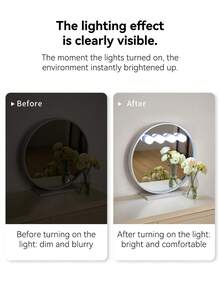 4pcs LED Soft Light Lamp, Suction Cup Design, Powered By USB Or Battery, 360° Adjustable Makeup Light, Ideal For Daily Makeup - one-size - View 6