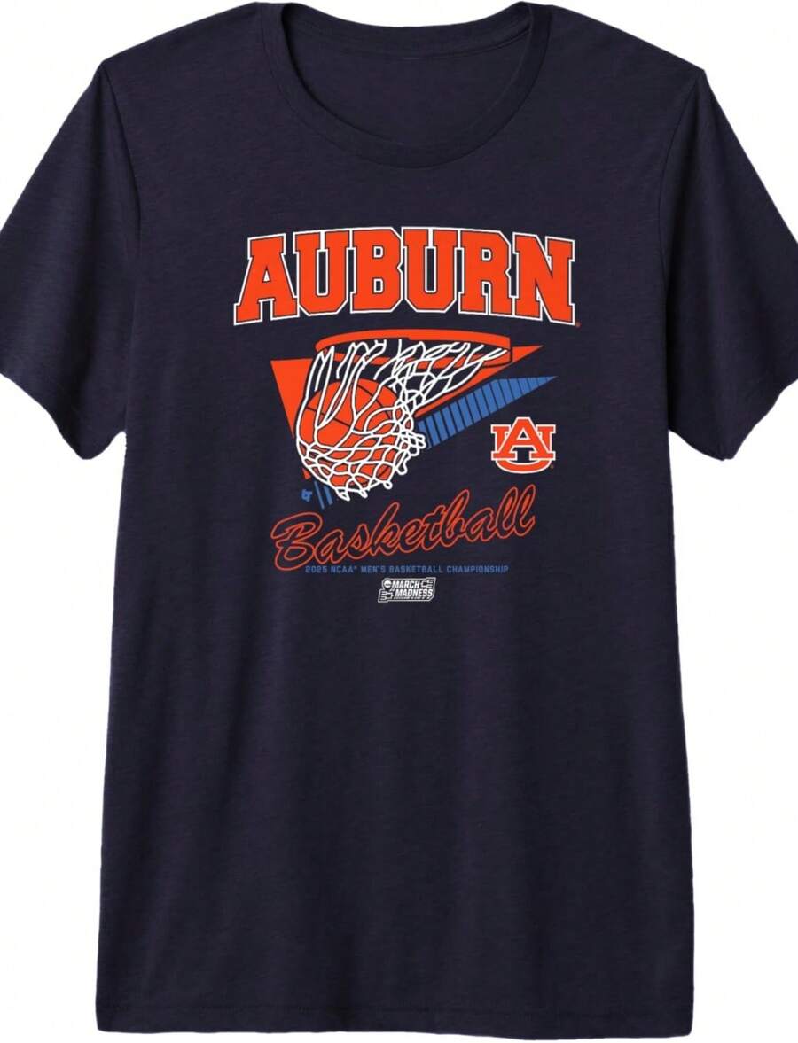 Auburn TigersBasketball_ 2025 March Madness Net - NCAA Premium T-Shirt - màu đen - Xem 1