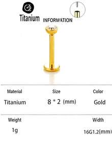 1pc ASTM F136 Titanium 20G0.8mm CZ Pin Labret Piercing Cup-Shaped Pin Ear Piercing Ear Bone Piercing Nose Jewelry - Pins - View 32