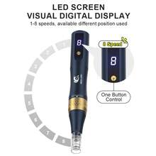 Pluma dermatológica inalámbrica profesional S80 con capacidad de 400mAh y 10 puntas de repuesto tipo bayoneta R-Nano - Azul - Ver 2