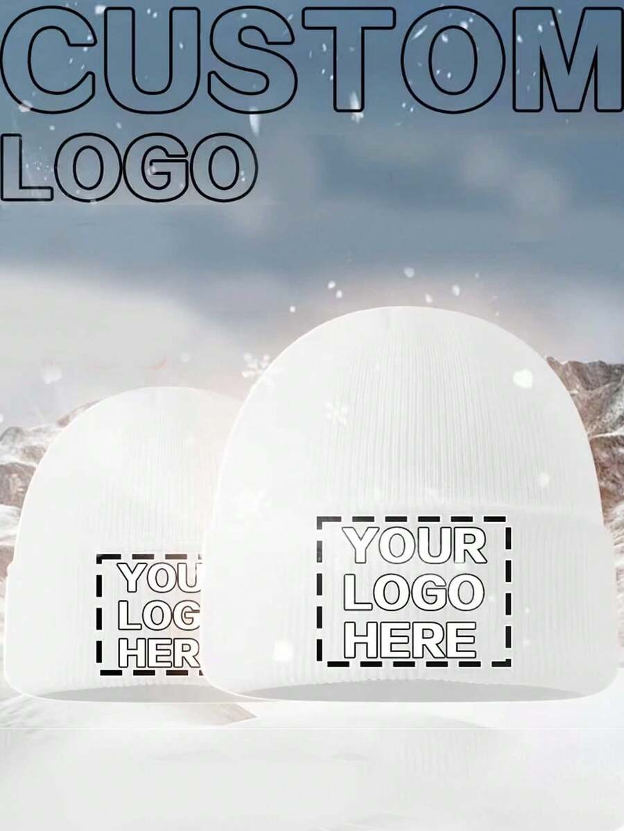 1pc Customizable Soft & Warm Winter Hat, Can Be Embroidered With Name, Knitted Beanie, Great Christmas Gift - Multicolor - View 1
