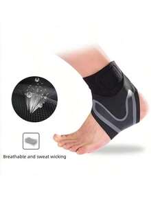 1 chiếc đai nén hỗ trợ mắt cá chân, dụng cụ bảo vệ khớp mắt cá chân, dụng cụ hỗ trợ thể thao unisex. - màu đen - Xem 3