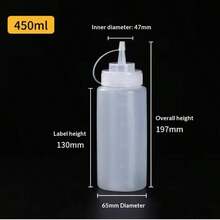 1pc Squeeze Sauce Bottle! Leak-Proof Design + Clear Measurement Scale, With Lid Seasoning Bottle, Suitable For Grilling, Salad And Baking - Multicolor - View 9