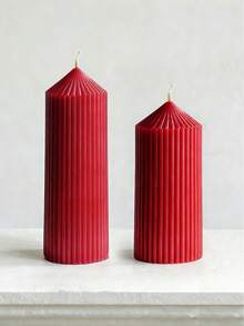 勃艮第酒红色尖头圆柱形香氛蜡烛，采用大豆蜡和石蜡制成，蜡烛套装包含1支香氛蜡烛，燃烧时间长达50小时，适合斋月装饰、生日礼物、女友礼物、女士礼物、家居装饰、桌面装饰、母亲节礼物。 - 酒紅色 - 查看 7