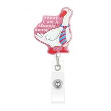 1pc Glitter Acrylic Badge Reel Retractable ID Card Holder Clip, Nurse/Doctor Badge Reel Gift, Retractable Badge Reel - Multicolor - View 12