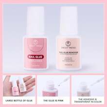 Almond Fake Nail Tips Medium: 600Pcs Full Cover Nail Tips For Acrylic Nails Professional Clear Nail Tip With Nail Glue Remover &Amp; Glue Acrylic False Nail Clippers Art Nail Extension Kit For Home Salon - ColorA - 查看 4