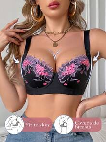 Temptuelle Đồ lót nữ ren đen gợi cảm Peach Girl, có gọng, nâng đỡ và thoải mái. - màu đen - Xem 6
