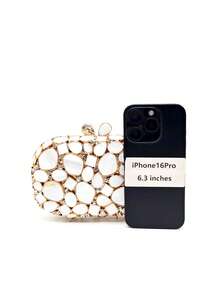 Bolso de mano de noche de cristal hecho a mano de lujo y bolso formal de mujer, bolso y cartera de cristal y strass para novia de boda, cartera de cristal única adecuada para boda de novia/fiesta formal y gala, mejor regalo para mujeres con caja de regalo - Dorado - Ver 5