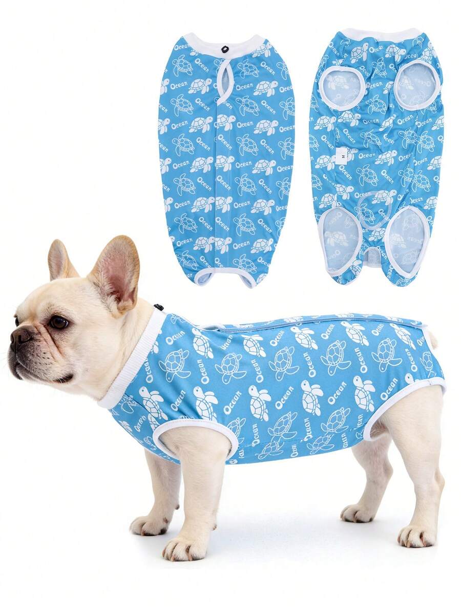 1pc Dog Surgery Suit, Breathable Pet Surgery Garment Suitable For Male And Female Dogs During Post-Operation Recovery - Multicolor - View 1