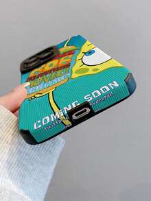 SpongeBob SquarePants 1个卡通汉堡和海绵宝宝条纹图案防震手机壳，兼容三星/ 17/16/15/14/13/12/11 Pro Max/12 Pro/14 Plus 及其他型号 - 彩色 - 查看 6