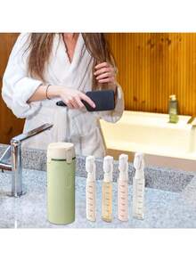 4 In 1 Travel Bottles For Toiletries - Refillable, Leak Proof, Portable Containers For Shampoo Lotion Conditioner Cream - Transparent With Scale And Label - For Business Trips Gym Camping (Green) - 白色 - 查看 7