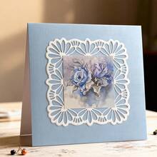 Creative Lace Cutting Dies, DIY Scrapbooking Album And Embossing Stencil, Greeting Card Making Tool, Card Paper Cutting Crafts ,Gift Card Making Template Die Cuts. - Silver - View 8