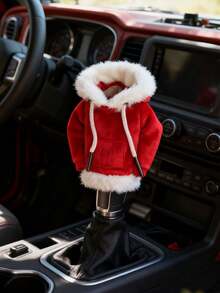 1 pieza Funda para perilla de cambio de marchas con diseño de Papá Noel, suéter con capucha en miniatura de moda adecuado para la perilla de cambio de marchas del automóvil - Multicolor - Ver 2