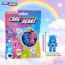 CARE BEARS 1/2个爱心熊官方授权3D卡通熊盲袋随机收藏迷你摆件，可爱小熊玩具，桌面摆件，家居/办公室装饰，希望之心熊、温柔之心熊、睡前熊、分享熊，粉丝、家人、新年、情人节的理想礼物 - 多色-2pcs - 查看 2