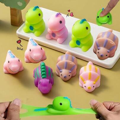 1/3/5/36pcs Mochi Squeeze Toys, Cute Dinosaur Shaped, Soft Stress Relief Toys, Relaxation Party Favors, Christmas Stocking Stuffers, Birthday Gifts For Boys And Girls, Random Style And Color