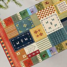 1/4/6件套，复古波西米亚风格餐垫，亚麻餐桌垫，饰有传统灯笼图案，可水洗印花餐垫，表面保护垫，是节日厨房和家庭聚会的理想装饰。 - 彩色 - 查看 2