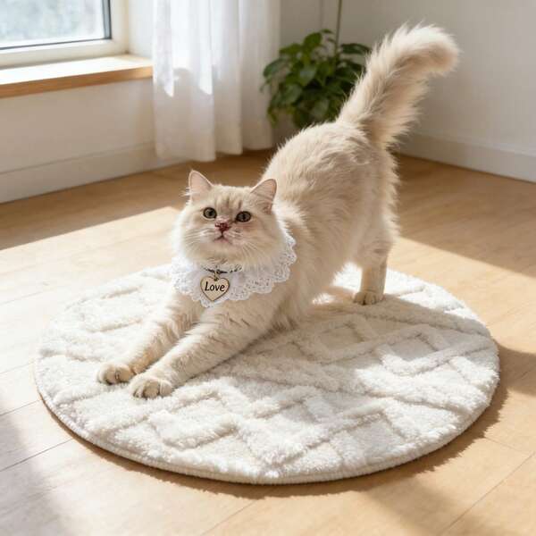 1 covoraș artificial din plus, potrivit pentru pisici, câini, pat pentru animale de companie mici, covoraș de târâre, covoraș de dormit și alte pernuțe multifuncționale. Moale, confortabil, ușor de întreținut, lavabil.