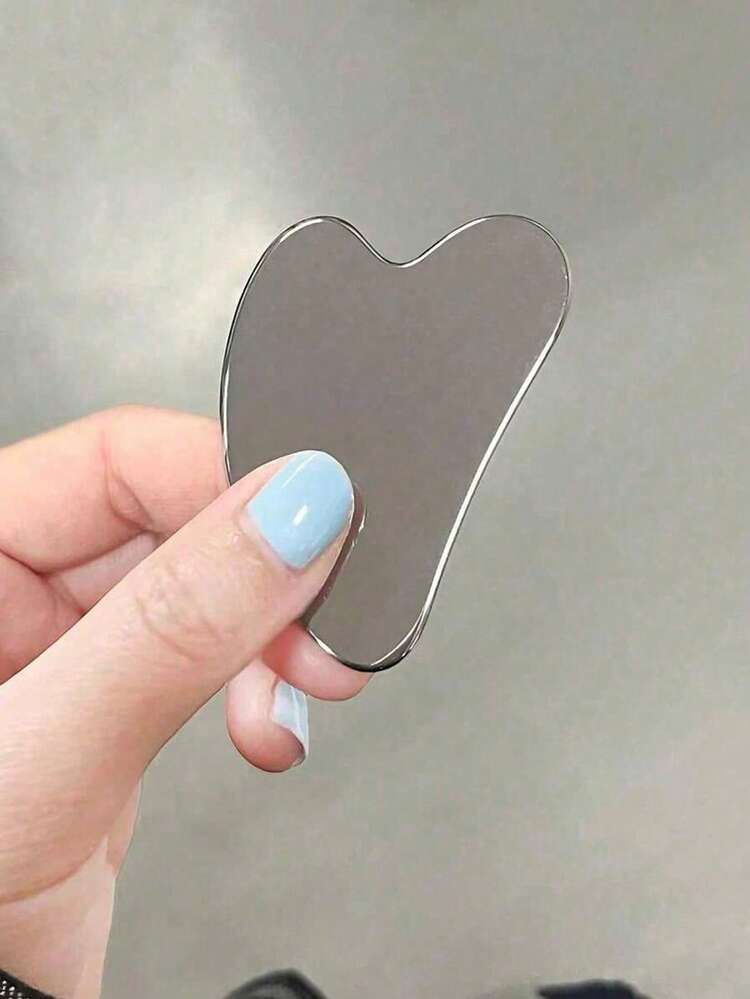 1pc Stainless Steel Heart-Shaped Gua Sha Board, Facial & Body Massage Scraping Tool, Suitable For Facial Massage, Portable Muscle Relaxation Massage Board, Applicable For Body, Eye And Neck Massage, Beauty, SPA, Self-Care, Skincare, Beauty Therapist Supplies, Facial Massage Tool - Multicolor - View 4