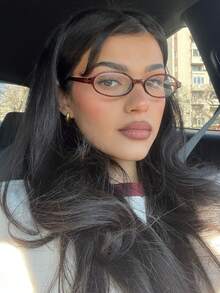 1 Cặp kính mắt nữ gọng nhựa đơn giản, không độ, gọng vuông và chữ nhật, tròng kính trong suốt, phụ kiện kính mắt, kính mắt công sở và thường ngày dành cho nữ. - Màu nâu - Xem 6