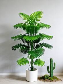 60-80cm Artificial Palm Tree Large Tropical Monstera Plants Fake Cocos Tree Plastic Green Leaves Faux Palm Tree Branch For Home Garden Indoor Outdoor Wedding Party Decor - Green - View 5
