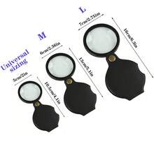 1pc Portable Folding 10X Magnifier, Mini Pocket Magnifying Glass, High-Quality Leather Case Protector, Durable, Suitable For Elderly, Students, Reading, Precise Work, Includes Protective Case, Ideal For Repair, Observation And Coins - Black - View 4