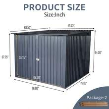 Outdoor Steel Storage Shed For Bicycle With Slope Roof And 4 Bike Tracks Black - Black1 - View 5