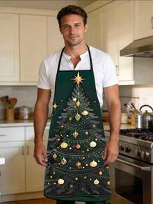 1 chiếc tạp dề cỡ lớn mừng năm mới - Tạp dề nhà bếp ngày lễ, in hình cây thông Noel linh thiêng lấp lánh - Tạp dề nấu nướng bằng polyester bền chắc, thích hợp cho việc làm bánh, trang trí bánh quy trong dịp lễ - Món quà năm mới lý tưởng, unisex, cần thiết cho đầu bếp tại gia - Trang phục trang trí ngày lễ dễ vệ sinh, thiết kế vui nhộn, đường may chất lượng. - Nhiều màu - Xem 6