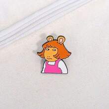 1pc Cute Cartoon Red Letter Shaped Badge, Personalized And Interesting English Metal Accessories Brooch Dress Accessories Pin For Clothes Bag Charm School Office Accessories Shirts Jacket Jewelry Christmas Halloween Clothes Pin Funny Teacher Gifts - 彩色 - 查看 6