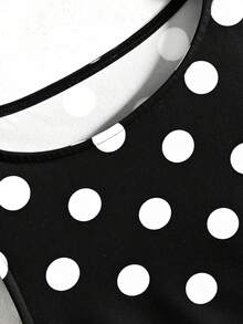 Temptaria DEAR MOLLY 女士优雅波点无袖圆领短裙，适合正式场合、度假、派对、约会，是情人节的绝佳礼物（黑色） - 黑色 - 查看 8