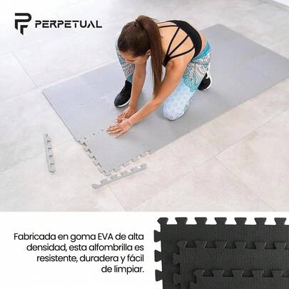 Tapete de Ejercicio - Mat de ejercicio - 18 Piezas de 30x30 cm - Ideal para Gimnasio y Ejercicio en Casa - Protección para el Suelo - Material Antideslizante y Duradero - Fácil de Limpiar y Montar