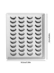 20 Pairs Of Natural Eyelashes Suitable For Christmas And Halloween Casual Wear - Black - View 2