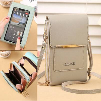 New Vertical Touch Screen Phone Bag For Women, Fashionable Crossbody Shoulder Wallet Pouch