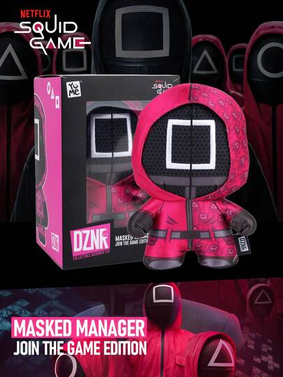  1个Netflix官方授权的鱿鱼游戏经理角色毛绒玩具，可爱柔软，生日周年纪念礼物，趣味收藏，家居装饰，鱿鱼游戏粉丝必备节日用品