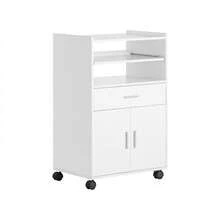 SoBuy FSB09-W Kitchen Trolley With Worktop And Castors Kitchen Cabinet Microwave Cabinet Rolling Storage Cabinet For Small Kitchen, Office, Dining Room White BHT Approx. 59x92x40cm - White - View 12