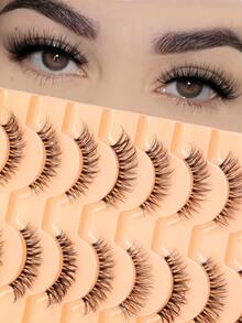 10对 Eyetail 加长猫眼假睫毛，3D 立体卷翘睫毛，13mm，自然逼真假睫毛 - 眼尾拉長款 - 查看 2