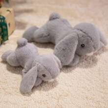 1 pieza Muñeco de peluche suave y adorable de conejo de orejas largas, compañero de escritorio, muñeco antiestrés, decoración de coche, regalo para Pascua, cumpleaños, Día de la Madre - Multicolor - Ver 11