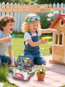 3-6岁儿童过家家玩具篮，PP材质，男女皆宜，可促进亲子互动。包含模拟烹饪烧烤玩具套装、修理工具玩具套装、宠物狗护理玩具套装、女孩化妆台玩具套装等。 - 彩色 - 查看 10