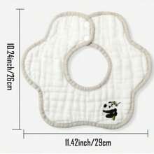1pc Custom Text Embroidered Baby Muslin Drool Bibs, Waterproof Newborn Feeding Scarf, Suitable For Boys And Girls, All Seasons - Multicolor - View 7