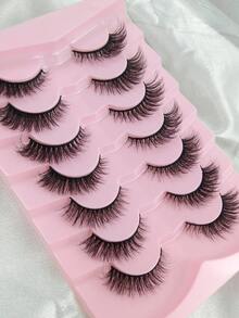 7 Pairs Cat Eye Lashes Faux Mink Eyelashes Winged End Eye Elongated Eyelashes Fake Lashes Soft Natural Long Full Strip Lashes Individual Lashes Cluster Lashes Fake Eyelashes False Eyelashes Extensions - Black - View 7