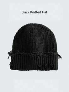 1PC New Autumn And Winter Women's Perforated Cold Hat, Versatile Knitted Pile Hat, Loose Big Head Circumference Yarn Hat - Multicolor - View 4