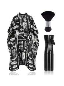 CTZIHGAO Styling Comb Set,Professional Hairdressing Supplies 1/2/3Pcs Sets, Hairdressing Capes, Hairdressing Capes With Neck Dust Brush, Hairdressing Aprons, Salon Aprons, Hair Coloring Capes, Cleaning Brushes, Salon Spray Bottles, Styling Spray Bottles, Alcohol Spray Bottles, Pressure Spray Bottles, Hairdressing Tools, Hair Products And Accessories. Suitable For Hair Salons, Beauty Salons, And Back-To-School Season. - Black - View 12