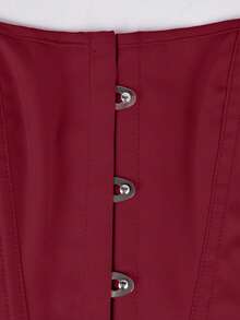 Apperloth A Sexy Burgundy Tight Bustier, Backless Spaghetti Strap Cropped Tank Top With Front Hook Closure And Tie-Back Design, Boned Waist Shaping, Suitable For Women's Valentine's Day And Holiday Wear - Burgundy - View 9