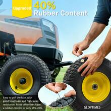 GLDYTIMES 15x6.00-6 Lawn Mower Tires, 40% High Rubber Content, With 3-Inch Offset Wheel Hub And 3/4-Inch Bearings, Craftsman, Troy-Bilt, Cub Cadet Riding Lawn Mowers - Black - View 2