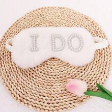 1pc Bride Pearl & Diamond Decor Eye Mask, Elegant "BRIDE/MRS/I DO" Design, Wedding Photo Prop, Breathable Blackout Travel Sleep Eye Mask, Bridesmaid Gift, Suitable For Wedding, Anniversary, Birthday Party, Valentine's Day, Thanksgiving, New Year, Mother's Day, Father's Day, Ramadan - Multicolor - View 7