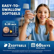 B BEWORTHS (2 Pack)Alliwise Fish Oil Softgels - Omega 3 Supplement - EPA + DHA - Heart & Brain Health Supplements - 240 Pcs - 2 Pack(120pcs) - 查看 8