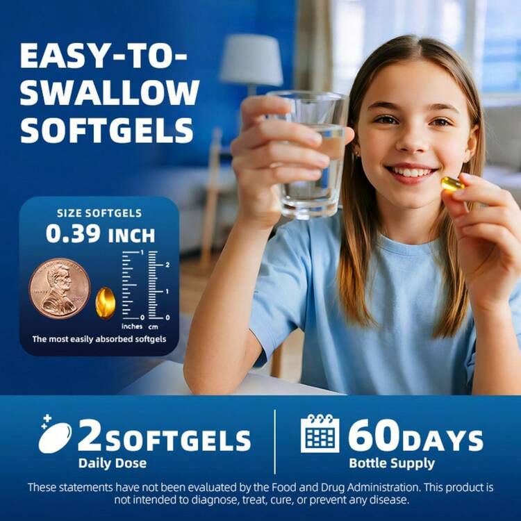 B BEWORTHS (2 Pack)Alliwise Fish Oil Softgels - Omega 3 Supplement - EPA + DHA - Heart & Brain Health Supplements - 240 Pcs - 2 Pack(120pcs) - 查看 8