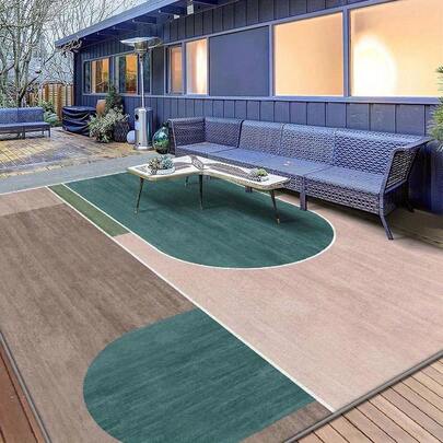 1pc Modern Minimalist Style Dark Green Pink Brown Light Blue Geometric Pattern Carpet.The Velvet Fabric Weighs About 850 Grams, And The Thickness Is About 0.6cm. The Carpet Is Wear-Resistant/Non-Slip/Easy To Clean.A Variety Of Sizes Are Available.Suitable For Kitchen/Living Room/Dining Room/Bedroom/Balcony/Bathroom/Study And Other Scenes.It Is The Perfect Choice For Home Decoration.