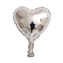 50 Mini Metallic Heart Balloons, Red, Silver, Gold, Centerpiece, 5 Inches (12cm), Party Decoration - Silver - View 1